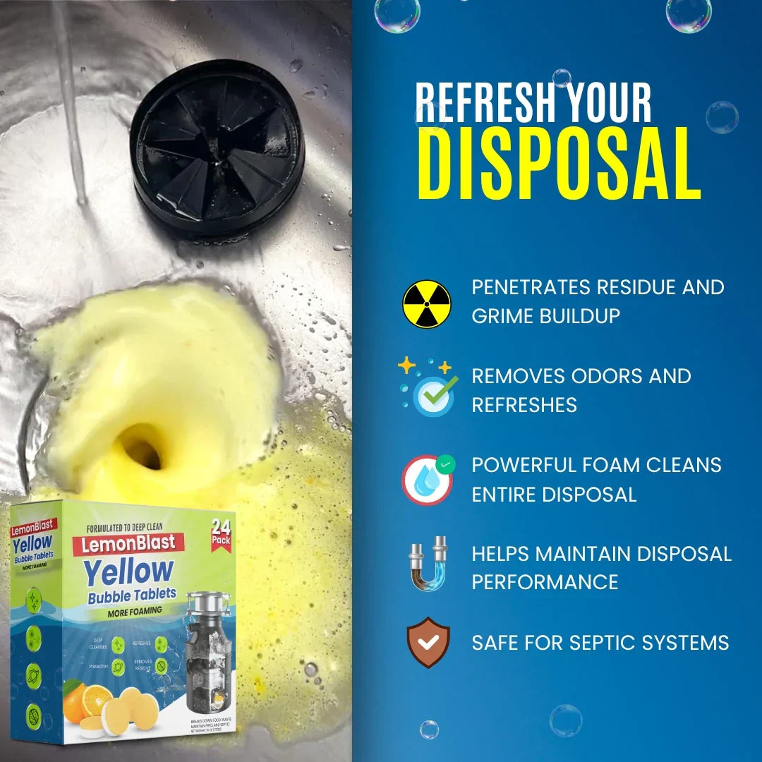 LemonBlast Yellow Bubble Tablets – Odor Eliminator + Blockage Remover - Image 5